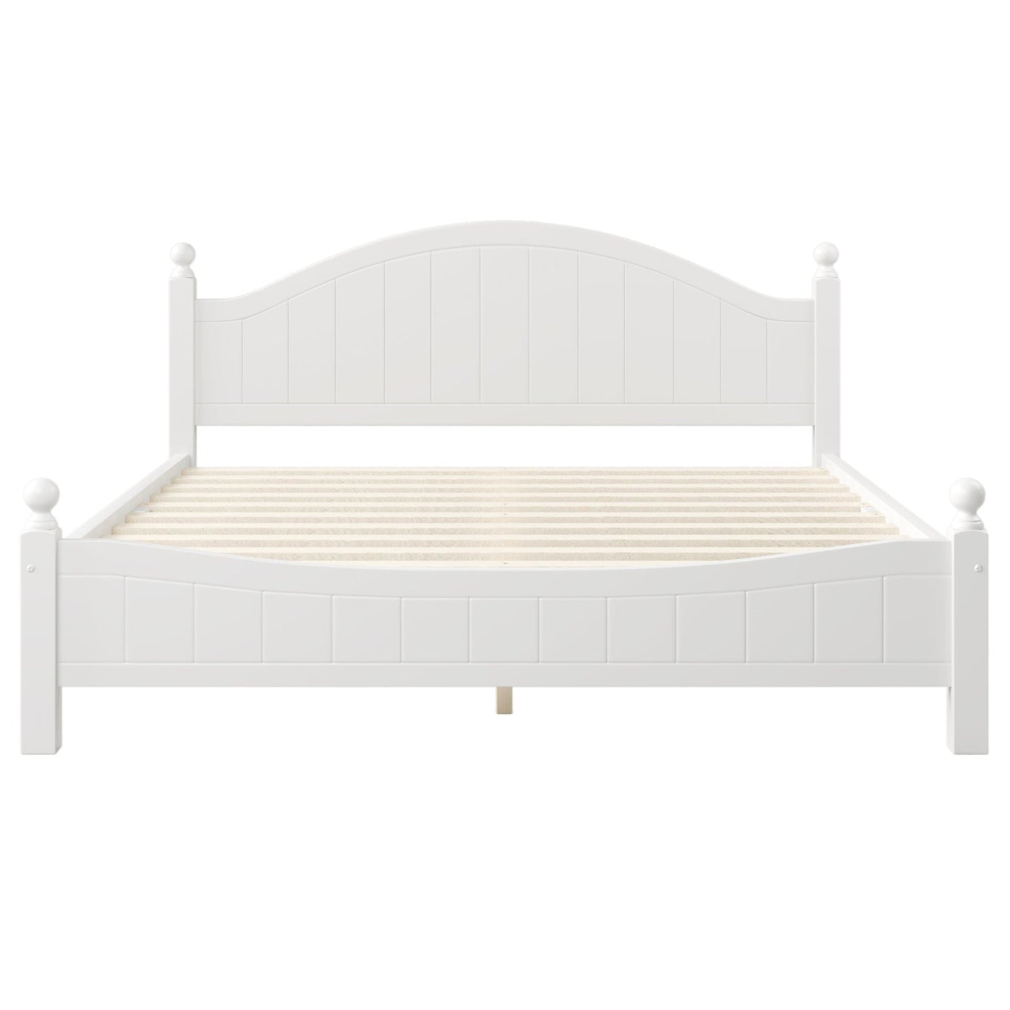 Three Pieces Traditional Concise Style White Bedroom Sets, Nightstand+ Chest+ King Bed