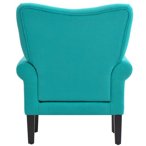 Modern Wing Back Accent Chair Roll Arm Living Room Cushion with Wooden Legs
