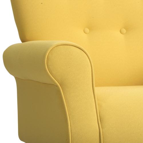 Modern Wing Back Accent Chair Roll Arm Living Room Cushion with Wooden Legs