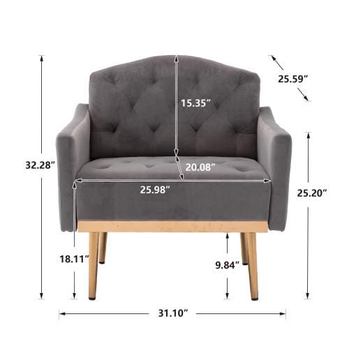 COOLMORE Accent Chair ,Leisure Single Sofa with Rose Golden Feet