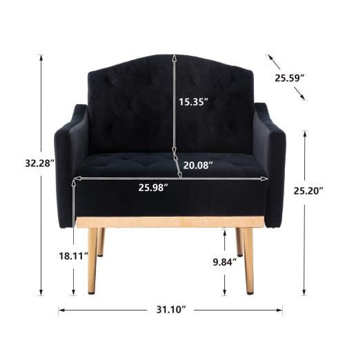 COOLMORE Accent Chair ,Leisure Single Sofa with Rose Golden Feet