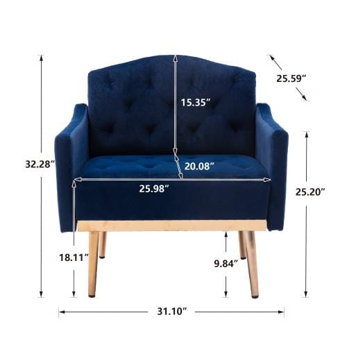 COOLMORE Accent Chair ,Leisure Single Sofa with Rose Golden Feet