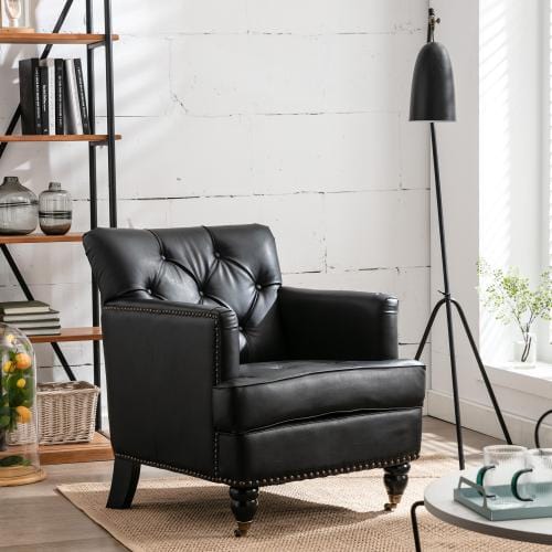 Hengming modern Style Accent Chair for Living Room,PU leather club chair
