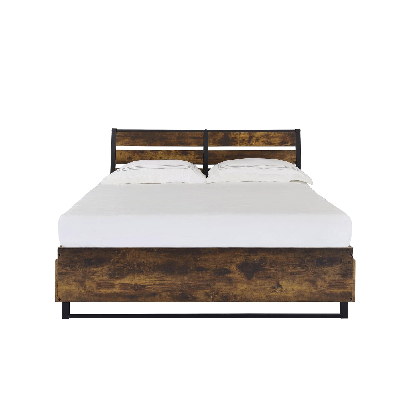 ACME Juvanth Queen Bed W/Storage in Rustic Oak & Black Finish 24260Q