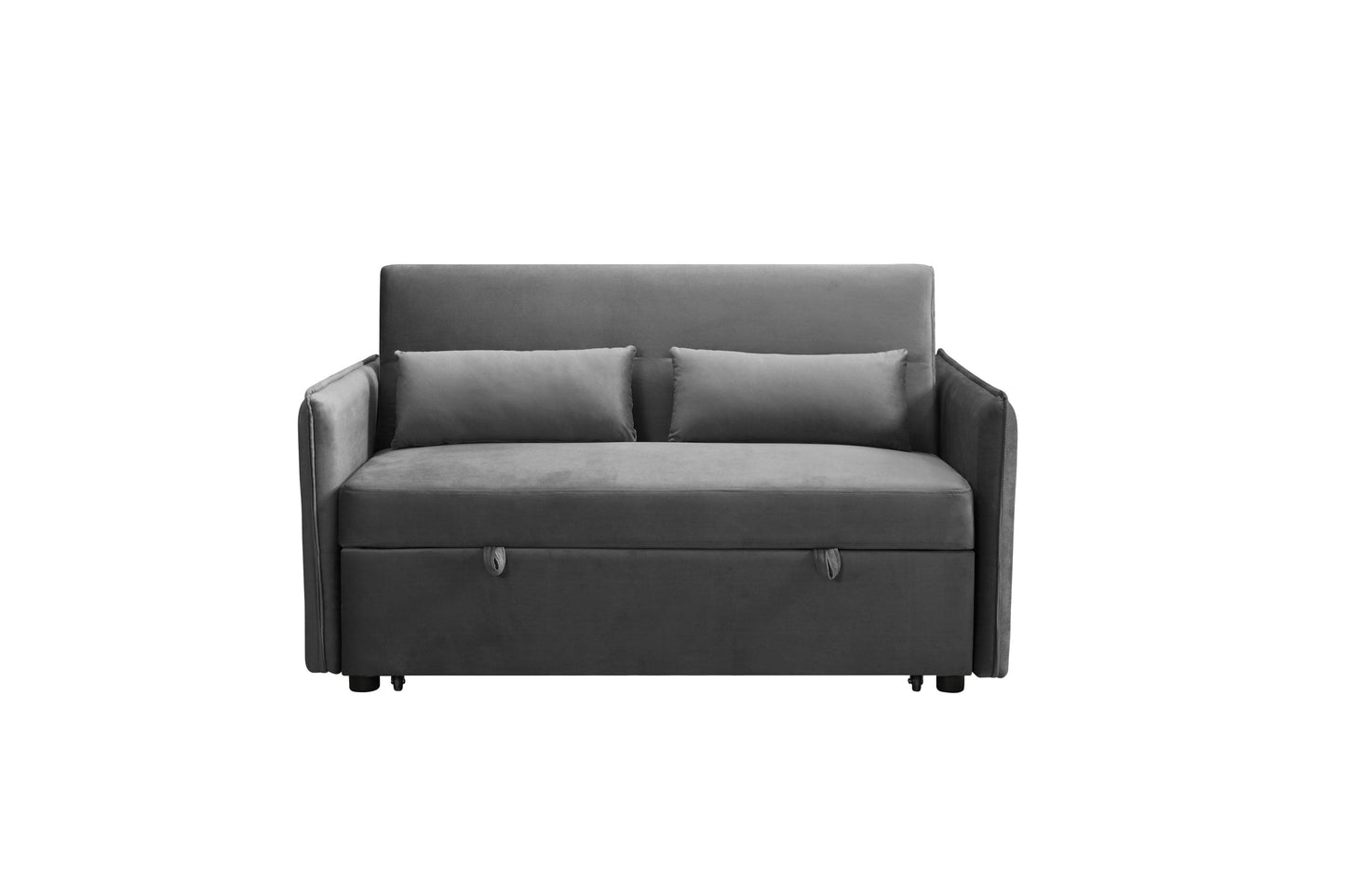 MEGA Pull Out Sofa Bed, Modern Adjustable Pull Out Bed Lounge Chair with 2 Side Pockets, 2 Pillows for Home Office