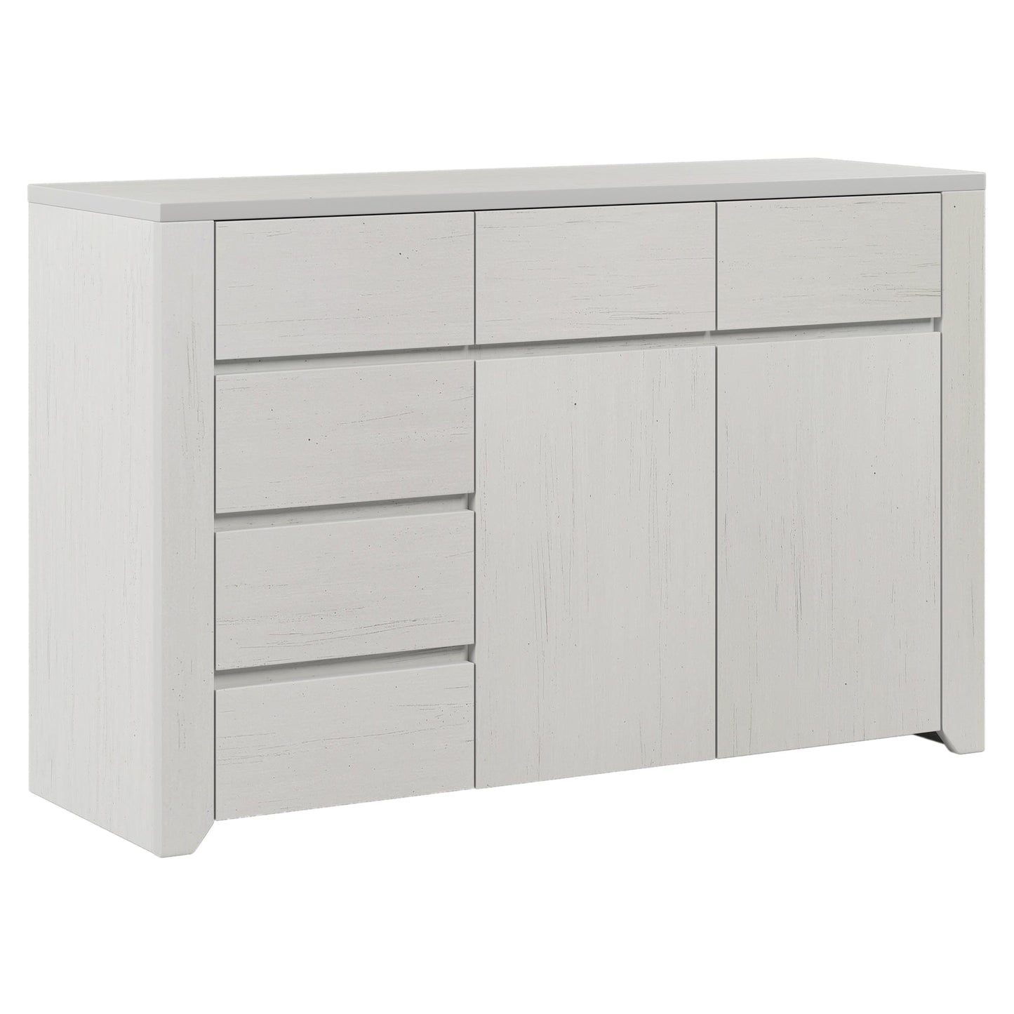 3 Pieces Cream Simple Style Manufacture Wood Bedroom Sets with Twin bed, Nightstand and Dresser