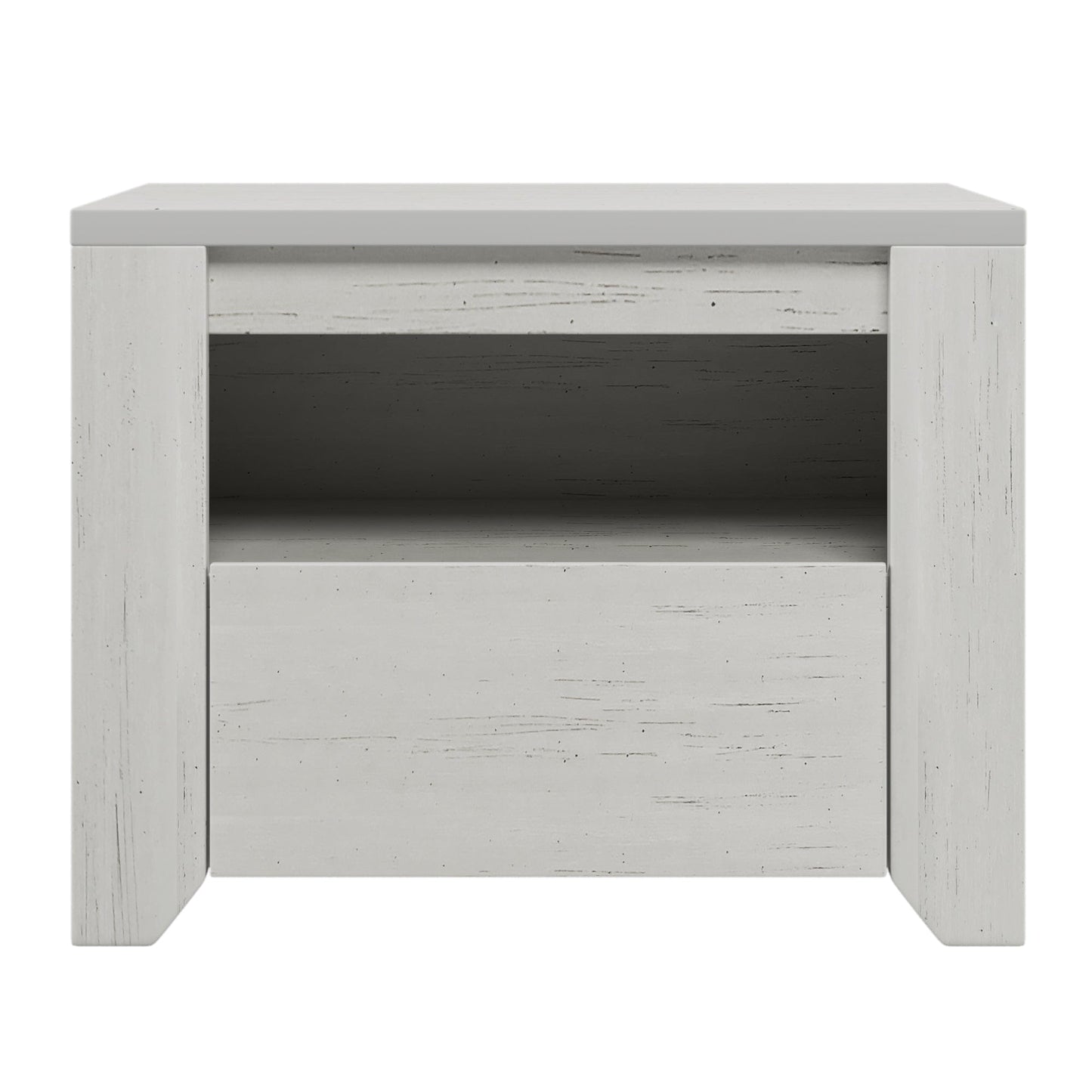 3 Pieces Cream Simple Style Manufacture Wood Bedroom Sets with Twin bed, Nightstand and Dresser