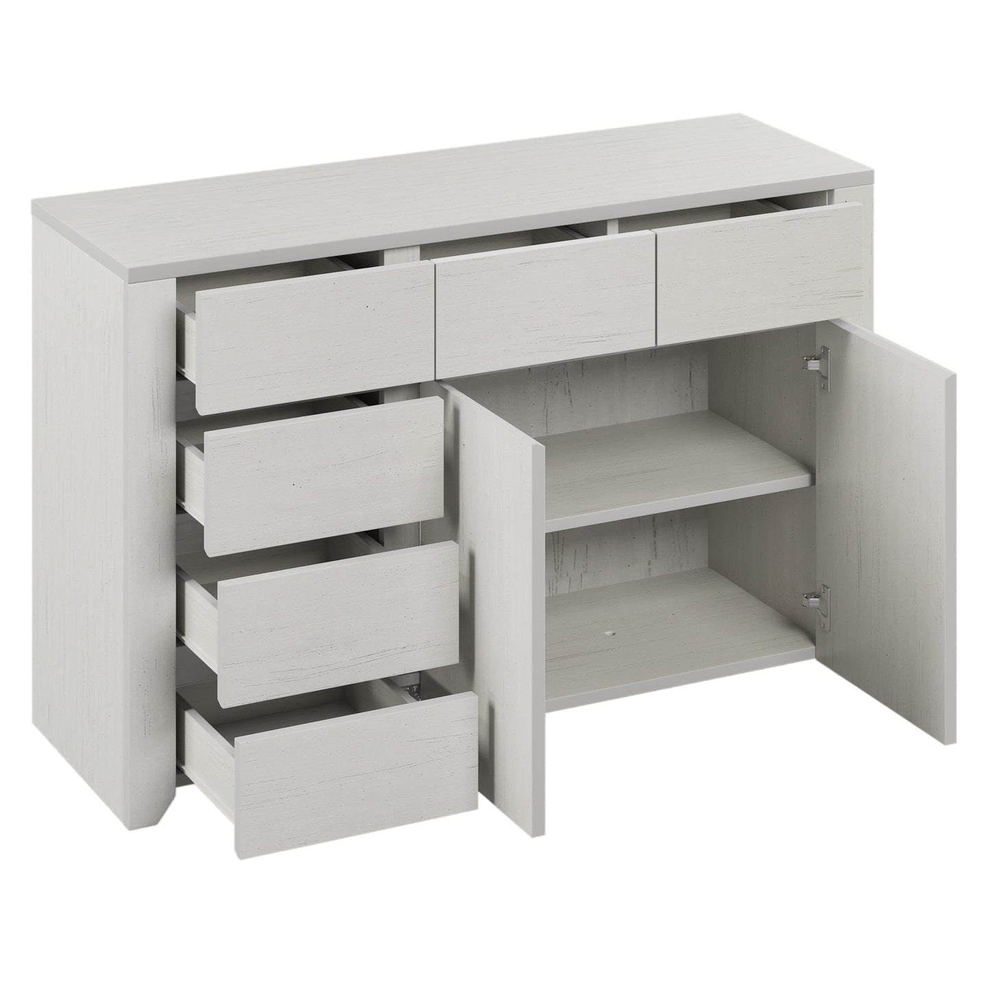 3 Pieces Cream Simple Style Manufacture Wood Bedroom Sets with Twin bed, Nightstand and Dresser