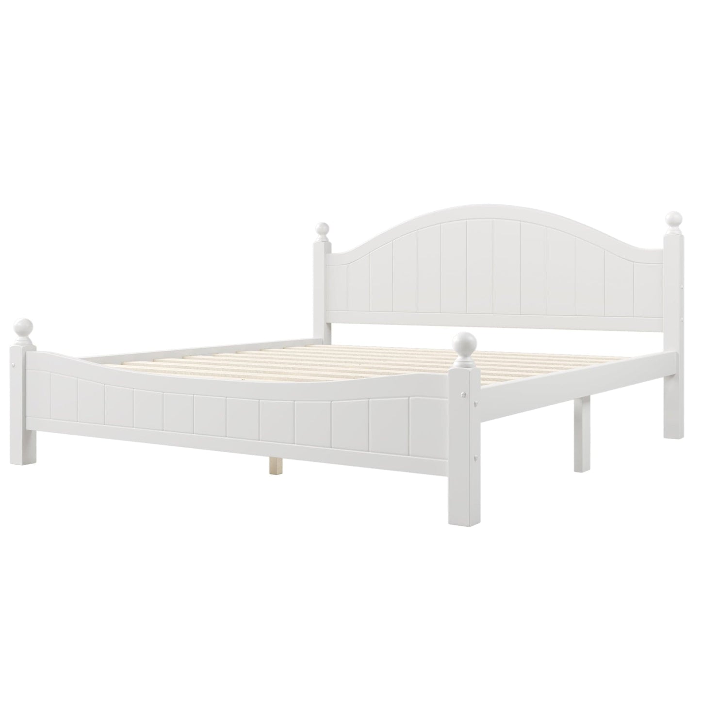 Three Pieces Traditional Concise Style White Bedroom Sets, Nightstand+ Chest+ King Bed