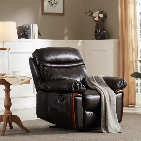 Massage Recliner PU Leather Sofa Chair with Heating and Massage Vibrat
