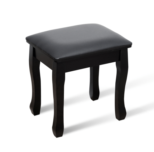 Wooden vanity stool makeup stool with seat bag