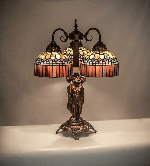 23" High Tiffany Candice 3 Light Table Lamp