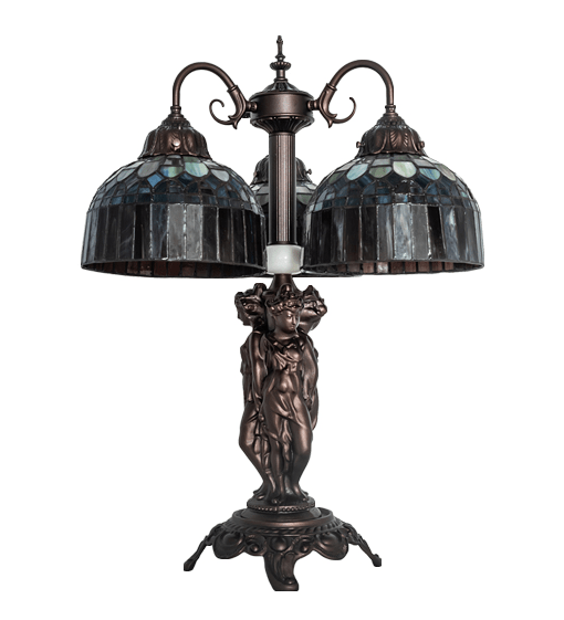 23" High Tiffany Candice 3 Light Table Lamp