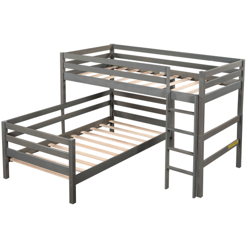 Twin-Over-Twin Bunk Bed, Loft Bed With Ladder