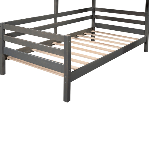 Twin-Over-Twin Bunk Bed, Loft Bed With Ladder