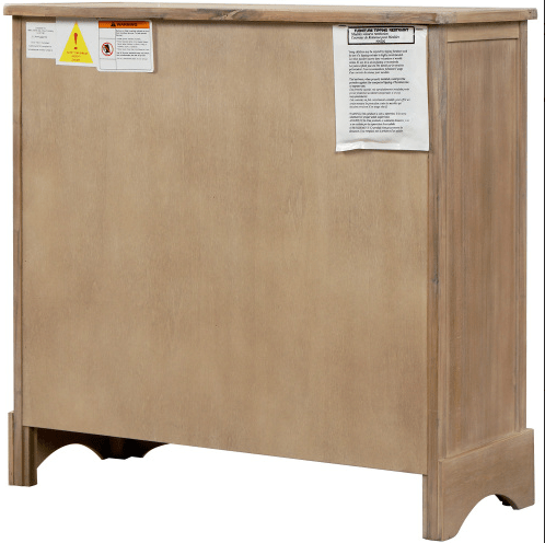 Rustic Storage Cabinet with Two Drawers and Four Classic Rattan Basket