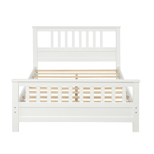 Wood Platform Bed with Headboard and Footboard