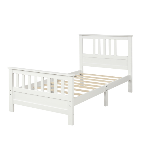 Wood Platform Bed with Headboard and Footboard