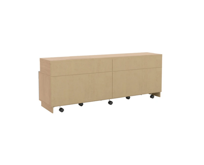 71 Inch Wooden Entertainment TV Stand with 4 Open Shelves
