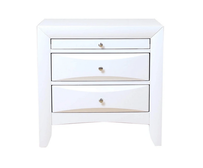 Contemporary 3 Drawer Wood Nightstand