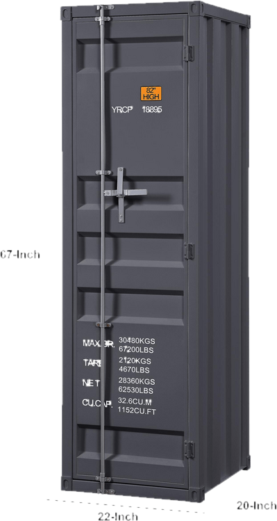 Saphira Industrial Metal Wardrobe Armoire