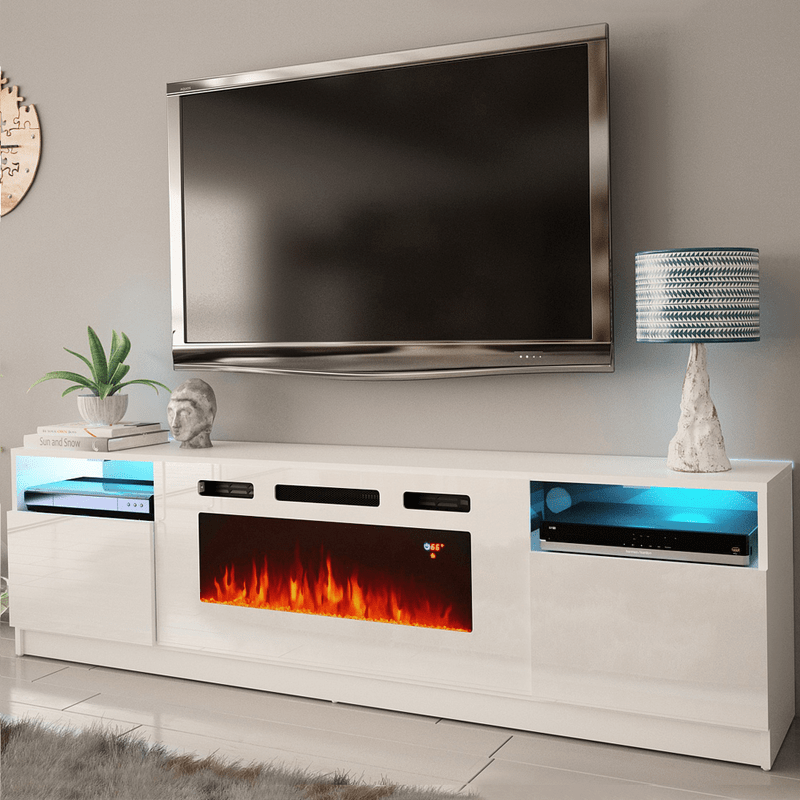 Delaine TV Stand for TVs up to 88" with Electric Fireplace Included