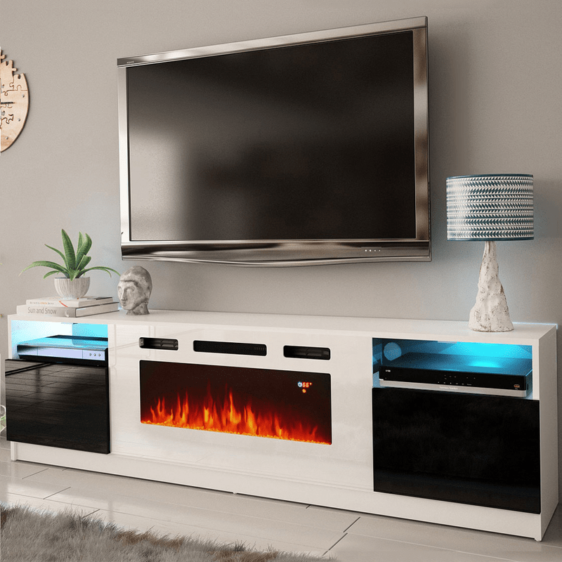 Delaine TV Stand for TVs up to 88" with Electric Fireplace Included