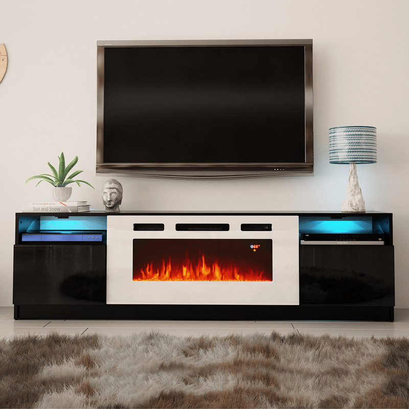 Delaine TV Stand for TVs up to 88" with Electric Fireplace Included