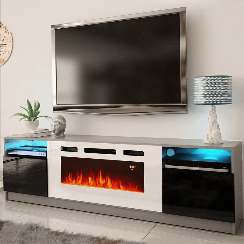 Delaine TV Stand for TVs up to 88" with Electric Fireplace Included