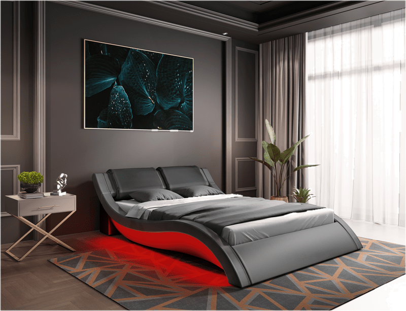 Abygaël Upholstered Low Profile Sleigh Bed