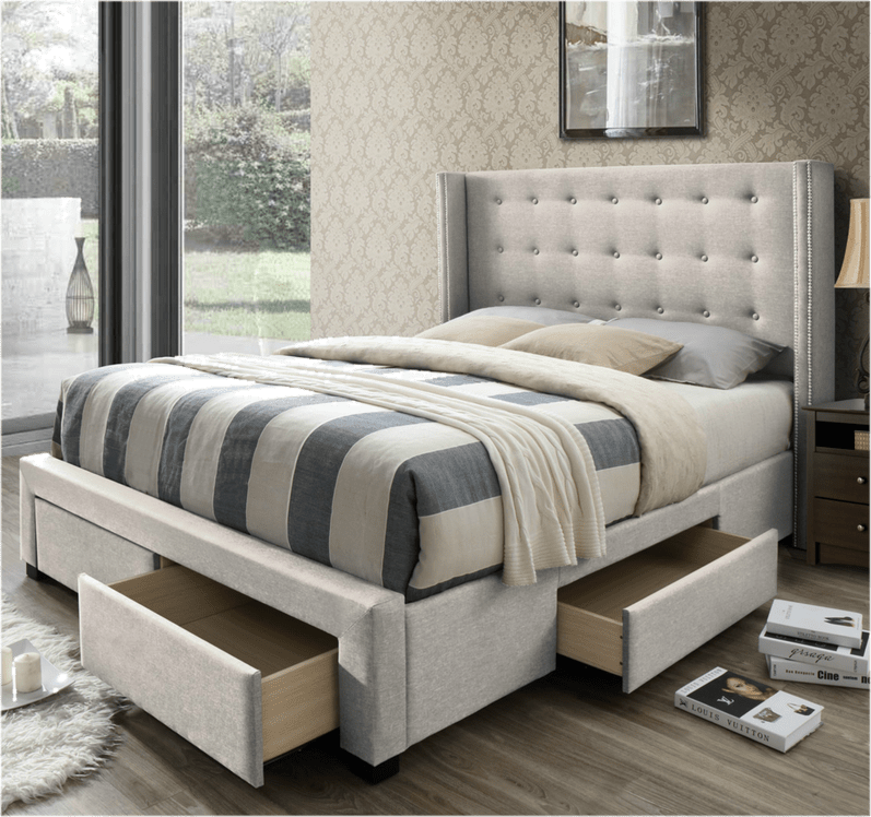 Aadya Tufted Upholstered Storage Standard Bed