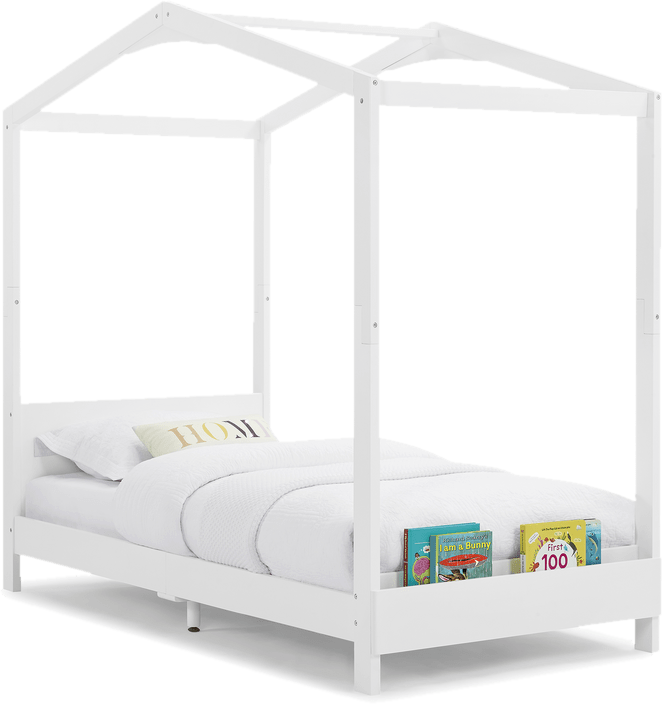 Twin Solid Wood Platform Standard Bed with Shelves by Delta Children