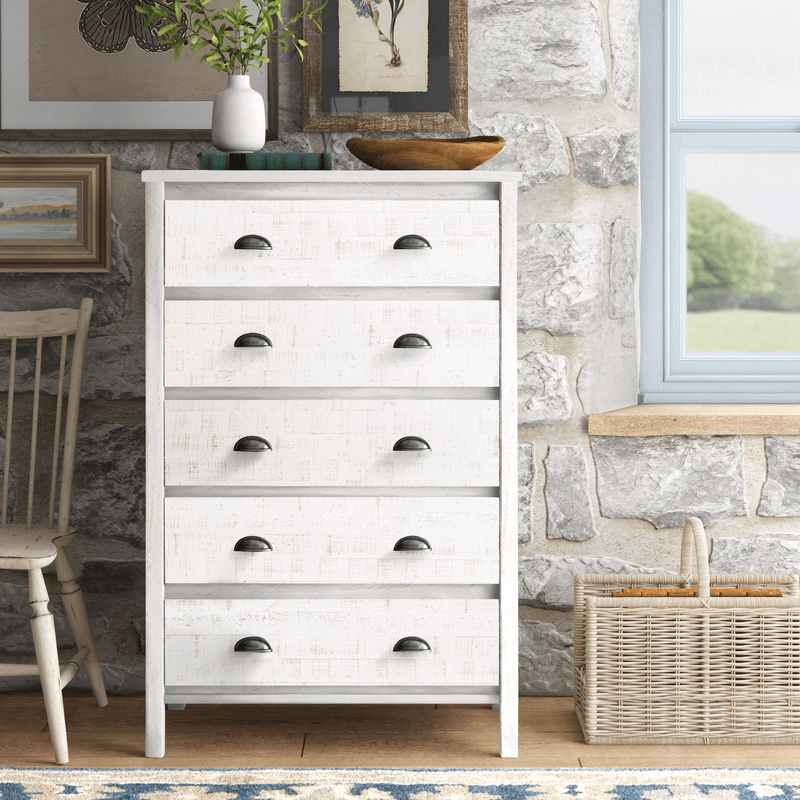 Mannion 5 Drawer 33" W Solid Wood Chest
