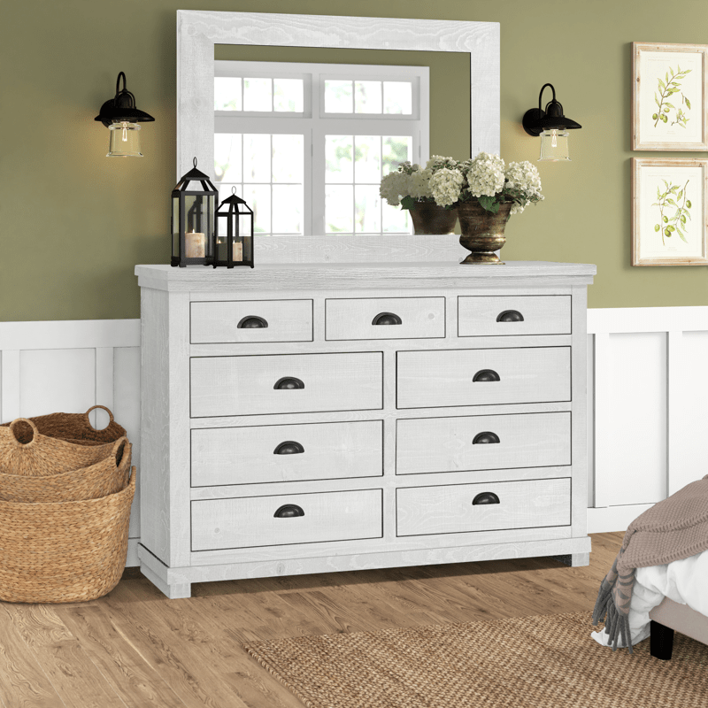 Lockridge 9 Drawer Dresser with Mirror