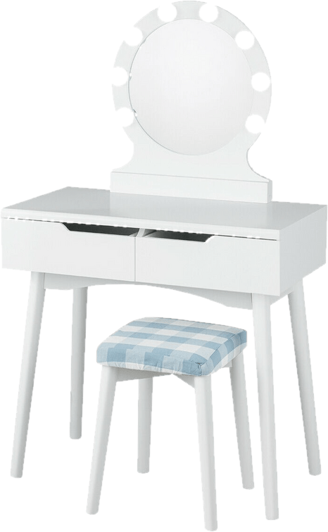 Cyrilmagnin Makeup Vanity Set with Stool and Mirror