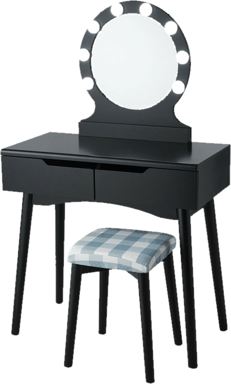 Cyrilmagnin Makeup Vanity Set with Stool and Mirror
