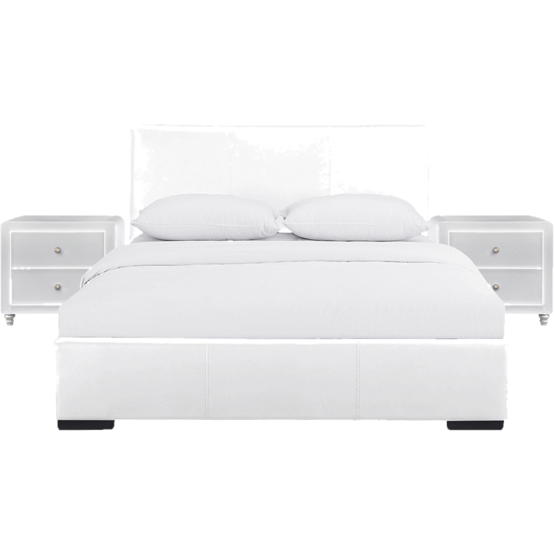 Dumfries Upholstered Platform 3 Piece Bedroom Set - Queen Size
