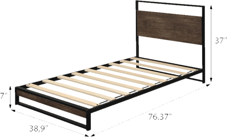 Vegard Low Profile Sleigh Platform Bed