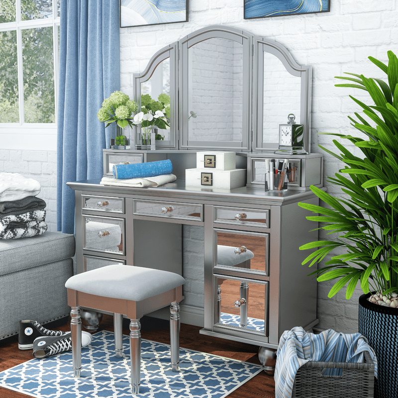Galento Transitional Vanity Set with Mirror