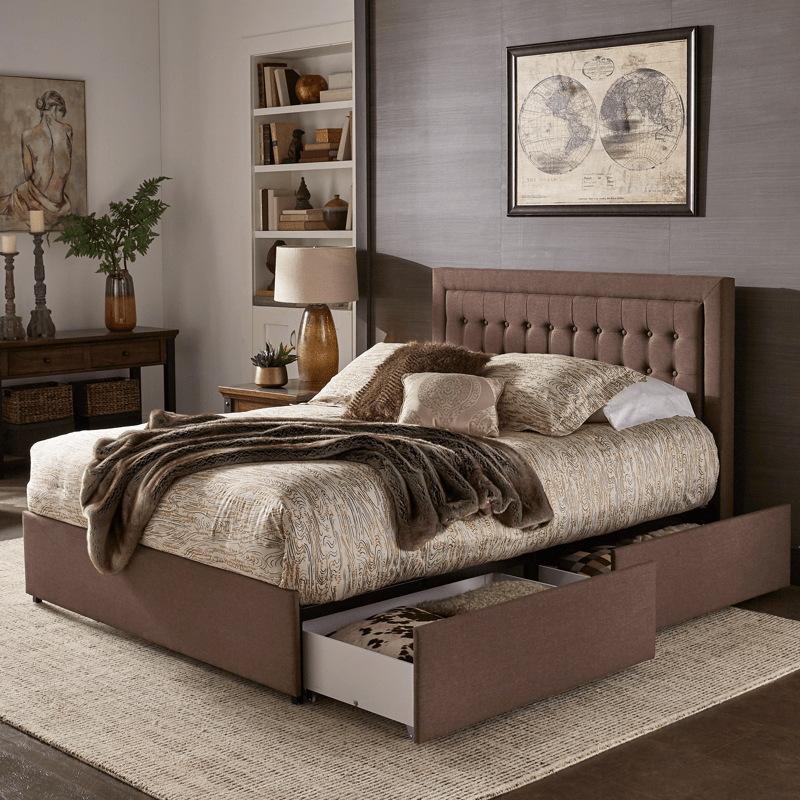 Chariton upholstered low profile deals storage platform bed