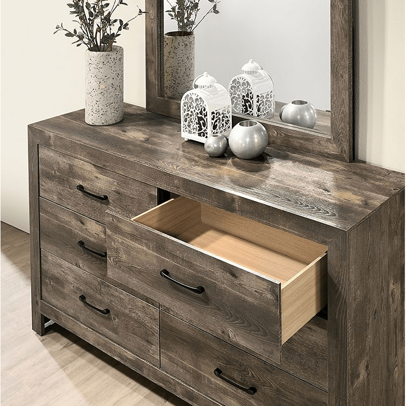 Montes 6 Drawer 58.5'' W Double Dresser with Mirror