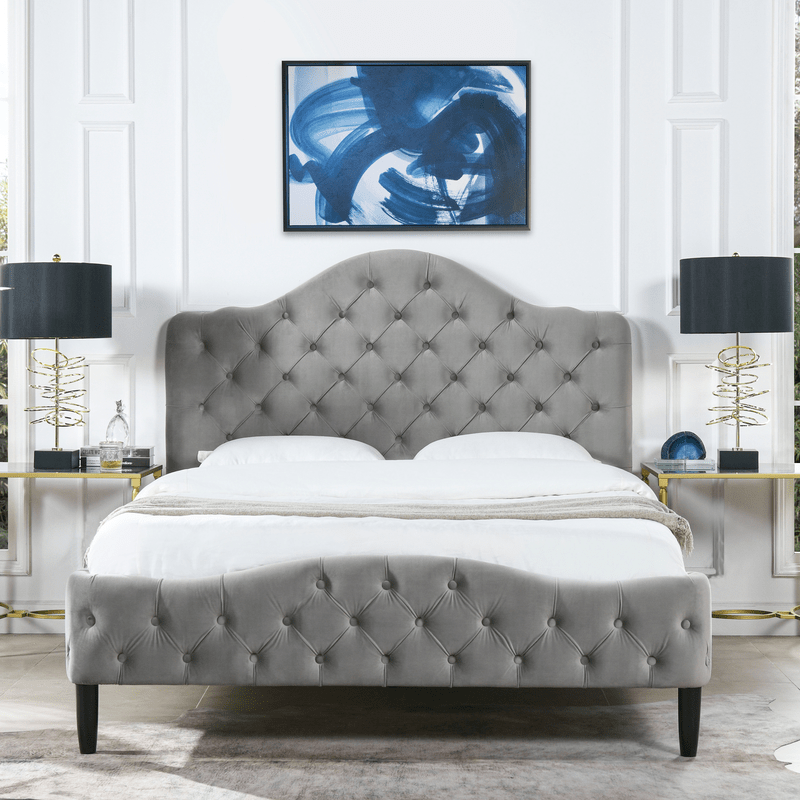 Harley Tufted Upholstered Low Profile Platform Bed