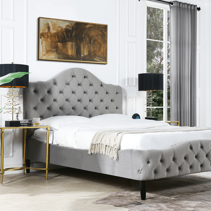 Harley Tufted Upholstered Low Profile Platform Bed