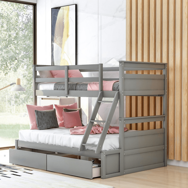 Mahurin Twin Over Full 2 Drawer Solid Wood Standard Bunk Bed by Mack & Milo™