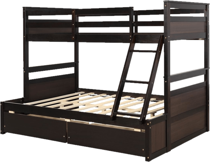 Mahurin Twin Over Full 2 Drawer Solid Wood Standard Bunk Bed by Mack & Milo™