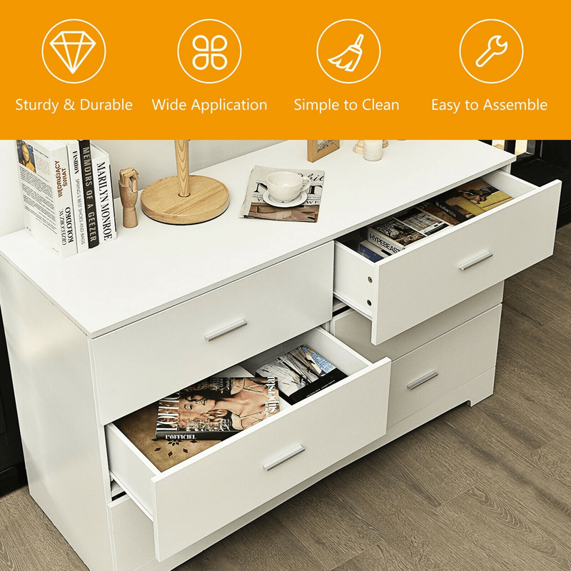 6 Drawer 51" W Double Dresser