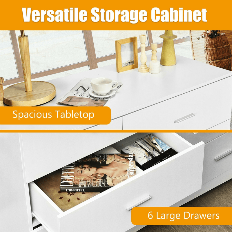 6 Drawer 51" W Double Dresser