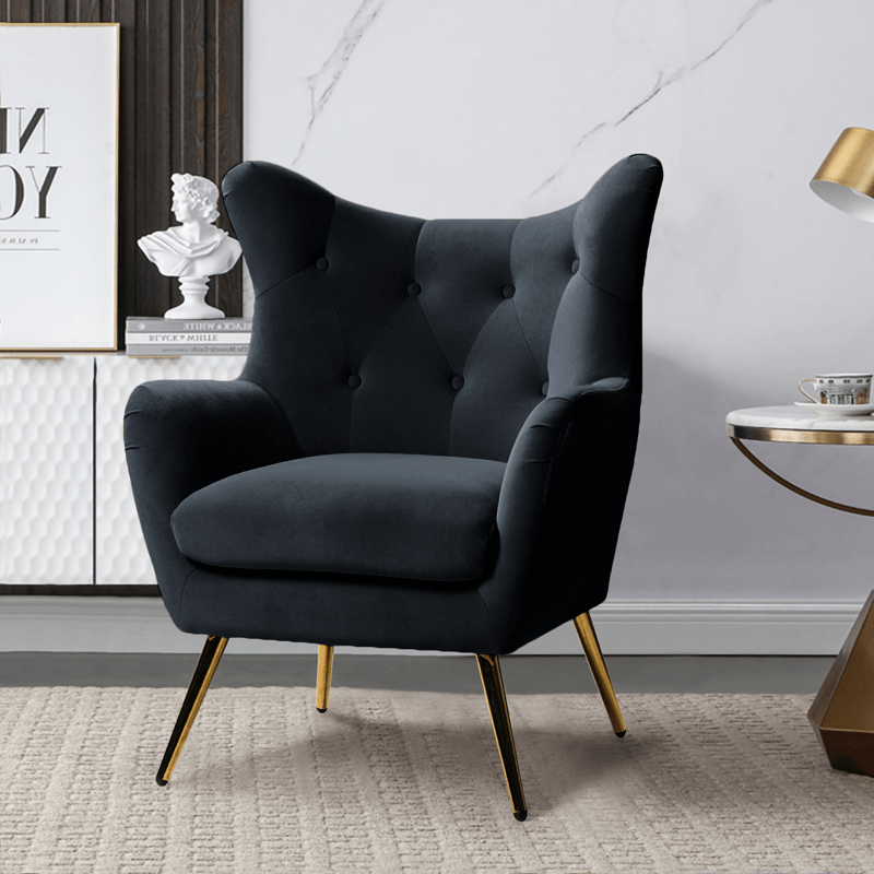 Dowdle 29.25'' Wide Tufted Velvet Wingback Chair
