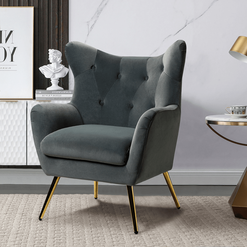 Dowdle 29.25'' Wide Tufted Velvet Wingback Chair