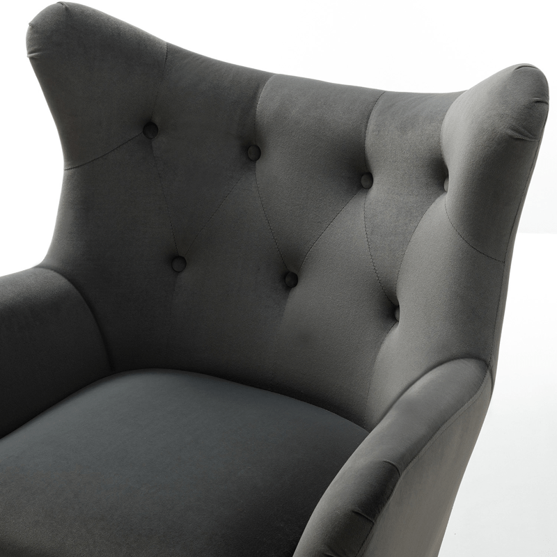 Dowdle 29.25'' Wide Tufted Velvet Wingback Chair